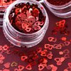 Love Heart Nail Sequins Red Nail Glitter Powder Valentine's Day Heart Nail Art Flakes Powder Kit for Acrylic Festival Nails Decorations DIY Sparkly False Nails Crafts (6 Jars)