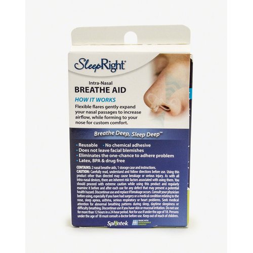 SleepRight Intra-Nasal Breathe Aid - Breathing Aids for Sleep - Nasal Dilator - 40 Day Supply
