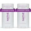 Native Deodorant Contains Naturally Derived Ingredients, 72 Hour Odor Control | Deodorant for Women and Men, Aluminum Free with Baking Soda, Coconut Oil and Shea Butter | Lavender & Rose, 2-Pack