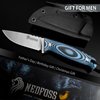 NedFoss Survival Bushcraft Knife with Fire Starter and Kydex Sheath, 8.26'' Full Tang Horizontal & Vertical, Fixed Blade Knife with G10 Handle for Camping, Hunting, Fishing, TAC (Hyenas)