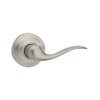 Kwikset Tustin Interior Passage Door Handle, Lever For Closet and Hallway Doors, Reversible Non-Locking Handle Lever, Satin Nickel, with Microban Protection