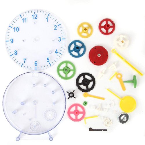 Lily's Home Do-It-Yourself Children's First Puzzle Clock Kit, No Batteries Required, Learn How Clock Gears Work, Colorful and Educational Gift for Kids, Multi-Colored (31 Pieces)