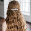 WHAVEL 2PCS Crystal Hair Barrettes for Women, Rhinestone Hair Clips Leaf French Barrette Wedding Hair Clips Bridal Hair Accessories for Women Bride Bridesmaid (Silver)