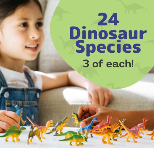 PREXTEX Mini Toy Dinosaurs Figure - 72 Count - Dinosaur Party Favors Easter Eggs Filler, Plastic Dinosaur Figurines, Small Dinosaur Toys