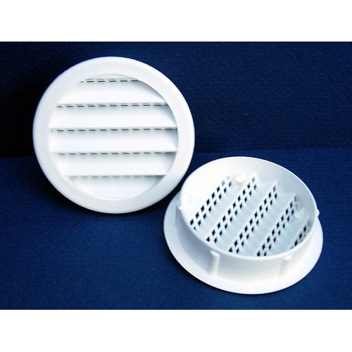 Maurice Franklin Louver-1" Round White Polypropylene Plastic Louver with Insect Screen System (Priced Per Bag of 6). 1" PLW-100