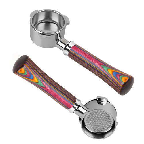 IKAPE Coffee Products, 54mm Bottomless Naked Portafilter Compatible with 54mm Breville Barista Series BES870/878/880 Machine & Solis Barista Machines (Included 16g Capacity Filter Basket) (Colorful)