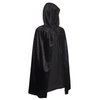 iunoket Kids Black Cloak Hooded Robe Medieval Cosplay Wizard Costume Knight Outfit Halloween Velvet Cape