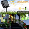 YEGUO 4 Pack Solar Christmas Lights, Green Solar Fairy Lights Outdoor Waterproof, Each 33ft 100 LED 8 Modes Solar String Lights for Christmas Decor