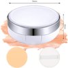 15ml 0.5oz White Empty Luxurious Powder Puff Container with Sponge Puff and Mirror, Portable Make up Powder Container Case with Extra 2 Sponges and 4 Puffs, Refillable Foundation BB Cream Box