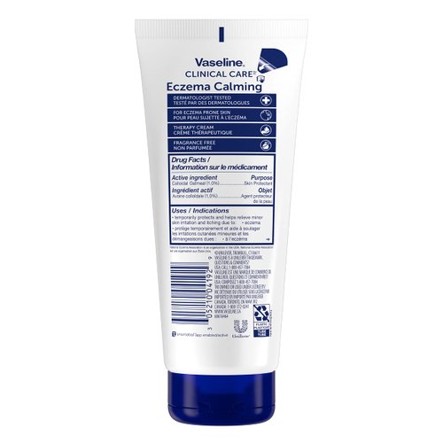 Vaseline Eczema Lotion, Calming Therapy Cream 2-Pack with Colloidal Oatmeal + Original Vaseline Lip Therapy for Dry Lips with Petroleum Jelly (3 Piece Set)