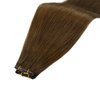 Full Shine Genius Weft Hair Extensions Real Human Hair Hand Tied Extensions Straight Hair Brazilian Human Hair Extensions Sew In Color Chocolate Brown #4 Sew In Hair Extensions 50G 18 Inch