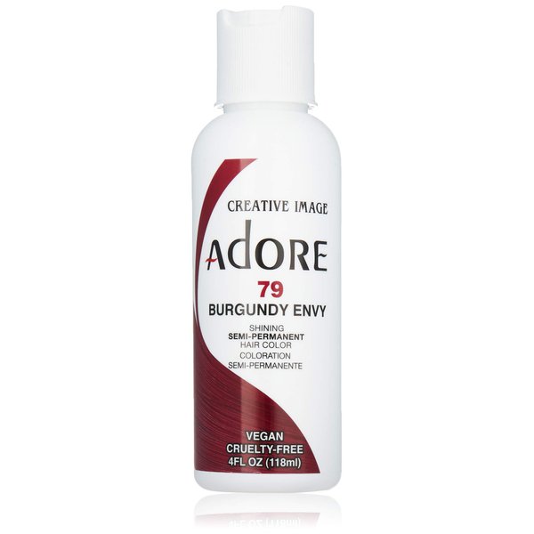 Adore Semi Permanent Hair Color - Vegan and Cruelty-Free Red Hair Dye - 4 Fl Oz - 079 Burgundy Envy (Pack of 2)