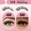Mayhug Lash Clusters - Fluffy Individual Clusters, 9-16MIX DIY Cluster Eyelash Extensions, D Curl Wispy False Eyelashes, 280PCS Thick eyelashes, 40D+50D Cluster Lashes, 7 Lengths Lashes Clusters