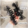 Bow Claw Clips 2Pcs Hair Bow Clip Black White Hair Clips Big Claw Clips for Thick Hair Glossy Barrette Hair Claw Clips for Women Girls Hair Styling Accessories