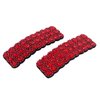 2PCS Rhinestones Snap Hair Clips for Women Girls Rectangular Hairpins Korean Barrettes Hair Accessories Red
