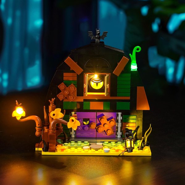 BRICKSHINING LED Lighting Compatible with Lego Halloween Barn 40721, Light Kit Compatible with Lego 40721, Giving Light to Model, NOT Included The Model Set（Customized Version）