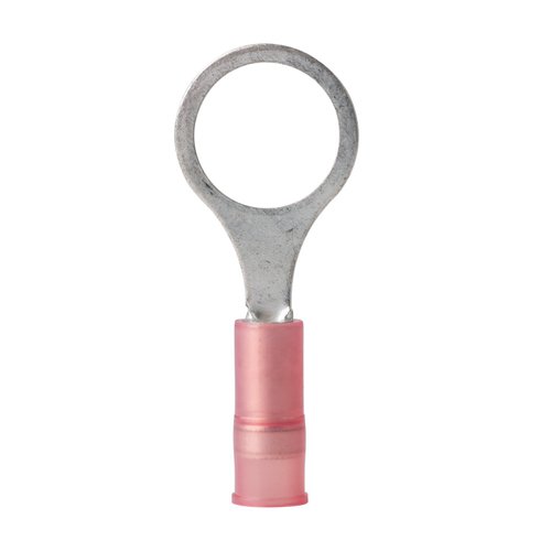 Ancor 210202 Marine Grade Electrical Nylon Insulated Double Crip Funnel Entry Ring Terminals with Insulation Grip (22 to 18-Gauge, Size 8 Screw, 25-Pack)