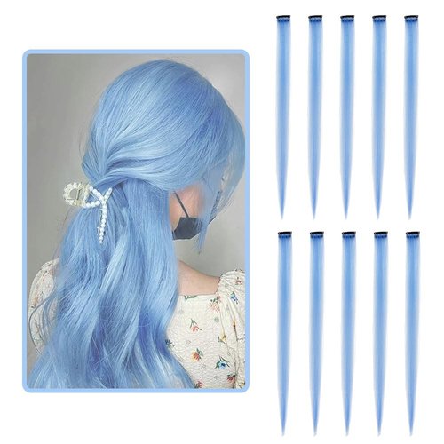 APOFUN 22 inch Colored Hair Extensions Straight Hairpiece,Multi-colors Clip in Hair Extensions Pa...