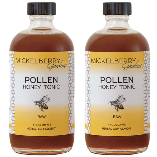 Pollen Honey Tonic - Herbal Supplement - Natural Respiratory Support, 8 Ounces (Pack of 2)