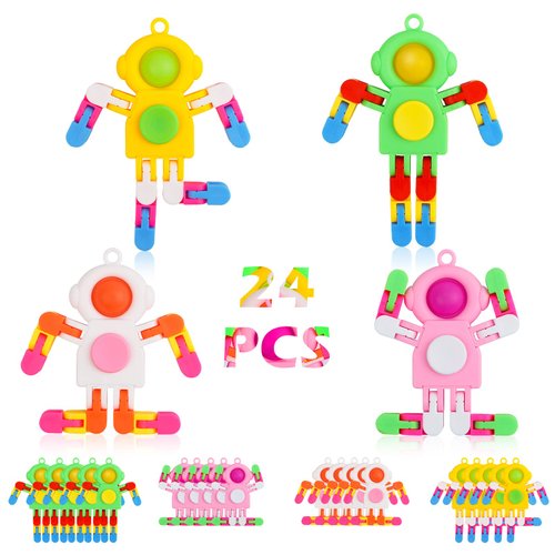SoulLife 24 Pack Pop Fidget Spinners Bulk, Deformable Astronaut Key Chain Fidget Toys Bulk, Stocking Stuffers Birthday Gifts Party Favors for Kids, Student Gifts Classroom Prizes