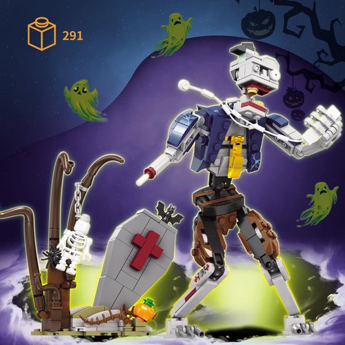 KAZI Halloween Building Toy Set,Whimsical Halloween Decoration with Staff Zombie Toys,Halloween Building Block Sets,Halloween Toys Gift for Kids Ages 8 and up,Halloween Party Favors