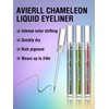 Easilydays Chameleon Liquid Glitter Thin Eyeliner, Highly Pigmented Intense Color Metallic Satin Multi-Reflective Finish Eye Liner Pencil, Waterproof Long-lasting Shimmer Eye Shadow Makeup Pen (01)