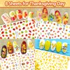 TailaiMei 16 Sheets Holiday Nail Stickers, Halloween & Thanksgiving Day Fall 3D Self-Adhesive Seasonal Nail Art Decals for Autumn DIY Nail Decorations