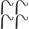 Mkono 4 Pack Iron Wall Hooks for Hanging Plant Lanterns, Plant Hanger Fence Metal Bracket for Bird Feeders, Wind Chimes, Mason Jar Sconces, Light Outdoor Indoor Rustic Home Decor, 6 Inch