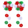 Merry Christmas Cheer Bow Hair Clips Girls Santa Claus Dress Outfit Decor Accessories Xmas Gift Cute Long Tassel Flower Ribbon Alligator Hairpins Barrettes for Kids Teen Toddler