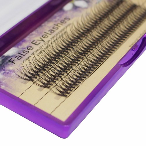 Scala 120Ppcs Fish Tail False Lashes 0.07 Thickness 20 Roots Hair C curl Eyelash Extension Strip False Eyelashes Makeup Individual Lashes (10mm)