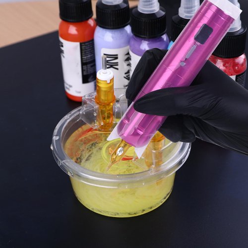 HOINCO 20PCS Disposable Tattoo Cartridge Cup Holder,Tattoo One Piece Needle Placement Rack Disposable Plastic Cup Working Cup Cleaning Cup