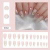 24Pcs Almond Press on Nails Medium Ombre Pink Fake Nails Gold Star Moon Nail Glossy Designs Nail Art Supplies Full Cover Artificial Nail Glue on Nails French False Nails for Women Girls Acrylic Nail