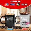 GR8AM Text Revealing Tea Cup 16oz - Classy Sassy & A Bit Smart Assy - Funny Coffee Mug & Cute Coffee Cups for Women. Best Big Coffee Cups for Stocking Stuffers or Cute Gifts for Women