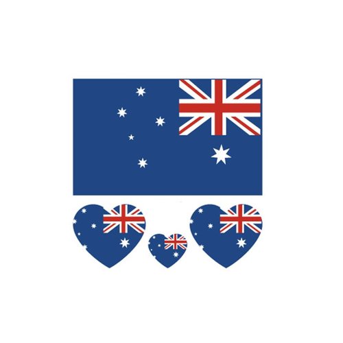 ZPDNURZL 10 Sheets Australia Flag Tattoos Stickers 40 Pcs Waterproof Sweat Sports National Flag Removable Fake Tattoos