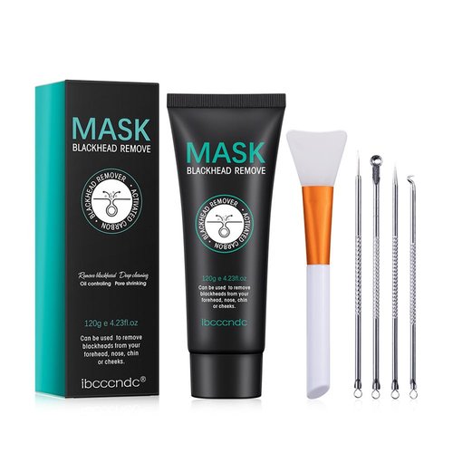 Blackhead Remover Mask Kit, Charcoal Peel Off Black Mask Anti-Aging, Deep Cleansing, Reduces Fine Lines＆ Wrinkles Great for All Skin, With Blackhead Remover Extractor Tools Kit & Mask Brush