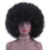 PWEOUKE 16 Inch Afro Wigs for Black Women Natural Black 70's Afro Curly Wigs Synthetic Soft Natural Looking Full Wigs for Unisex