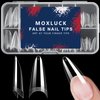 Moxluck Stiletto Nail Tips,Soft Gel Almond Half Cover False Nails Clear Acrylic Press on Nails 120Pcs,Soft Gel Nail Tips Extension False Tips for Nail Salons and DIY Nail Tips Art at Home
