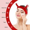 Face Wash Headband, Palm and Snail Spa Hair Bands Makeup Headbands Women Cartoon Cute Coral Fleece Elastic Headband Creative Hair Accessories for Washing Face Shower Sports Beauty Skincare (Red)