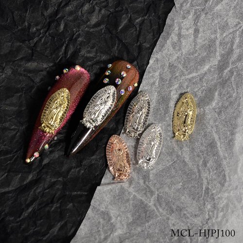 20PCS 3D Embossed Virgin Mary Nail Charms, Virgen De Guadalupe Diamonds Nail Art Charms, Nail Art Accessories for DIY Nail Art Design Nail Art Decoration and Jewelry Making for Women