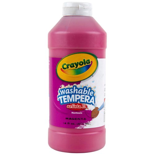 Crayola Washable Tempera Paint for Kids, Pink Paint, Classroom Supplies, Non Toxic, 16 Oz Squeeze Bottle