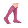 Doc Miller Open Toe Compression Socks for Men and Women, 15-20 mmHg, Calf Recovery, Medical Grade, Maroon Socks, Small