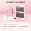 Lash Extension Kit, PITHER 280 PCS 30D 40D Lash Clusters DIY Eyelash Extension Kit with Lash Bond and Seal Waterproof, Lash Remover for Lash Extensions Individual Lashes Kit Beginners 9-16mm