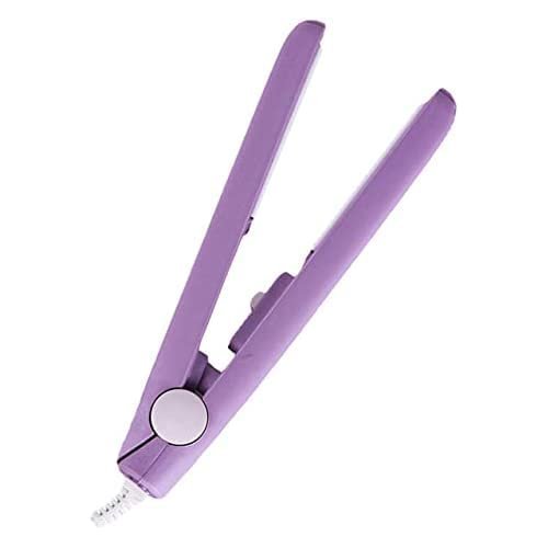 Mini Hair Straightener for Girls Hair Iron Straightening Irons Hair Curler Portable Flat Iron for Women Hair Wave (Purple)