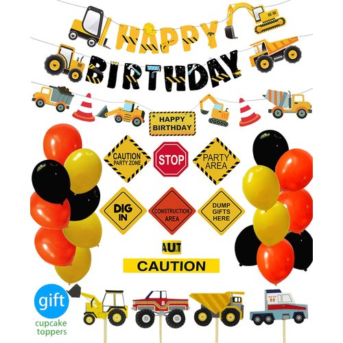 Construction Birthday Party Supplies Dump Truck Party Decorations Kits Set for Kids Birthday Party 51 pack