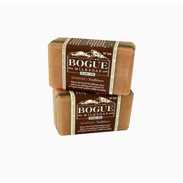 Handmade Goat Milk Soap 2 bars- BOGUE No.28 BESPOKE Trailblazer Blend Vetiver, Tea tree & Citronella defend from insects, sun repelling carrot seed & woodsy cedarwood for wildlife camouflage