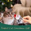 ZALBYUY Christmas Catnip Toys Cat Chew Toy, 3Pcs Silvervine Sticks for Cats, Soft Plush Teething Chew Toy, Kitten Catnip Toys for Cats Exercise, with Gift Box