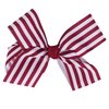 Hair Bow with Striped Grosgrain Ribbon, 6 inch Hairbow (Wine)
