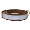 Genuine Leather Reflective Dog Collar 25" Long 1.5" Wide Brown Fits 17"-22" Neck