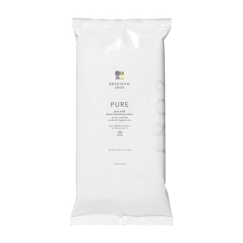 Beekman 1802 Face & Body Wipes - Fragrance Free, 30 Count, Cleanses Dirt & Makeup, With Goat Milk, Aloe & Vitamin E