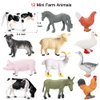 Realistic Farm Animal Figures Toys, 44 Pcs Plastic Farm Figurines Playset Includes Fences Mini Farm Animal Cake Topper Learning Toy Set for Kids & Toddlers